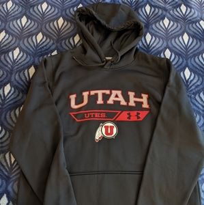 Men's Large, Black Under Armour, Utah Utes Pullover Hoodie